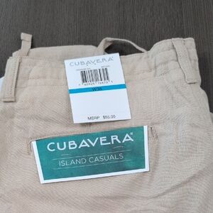 Cubavera Men's Natural Tan Linen-Blend Chinos